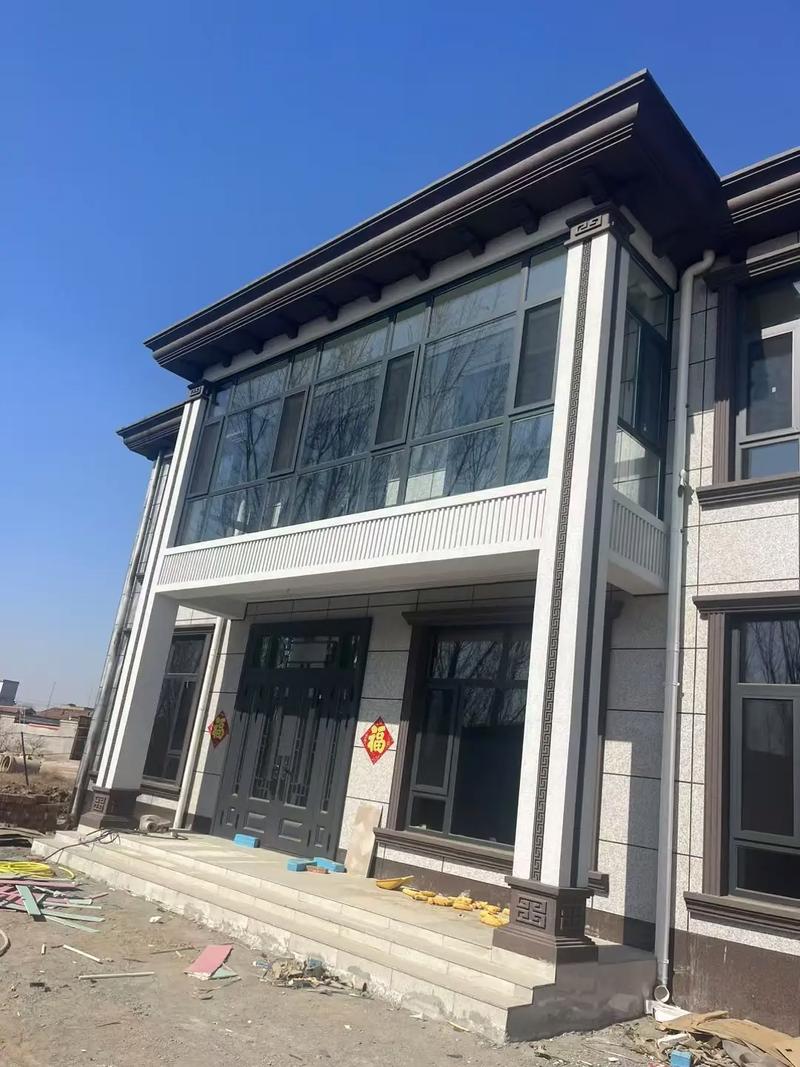 农村自建房别墅聚苯板eps造型线条安装完毕#农村自建别墅 #